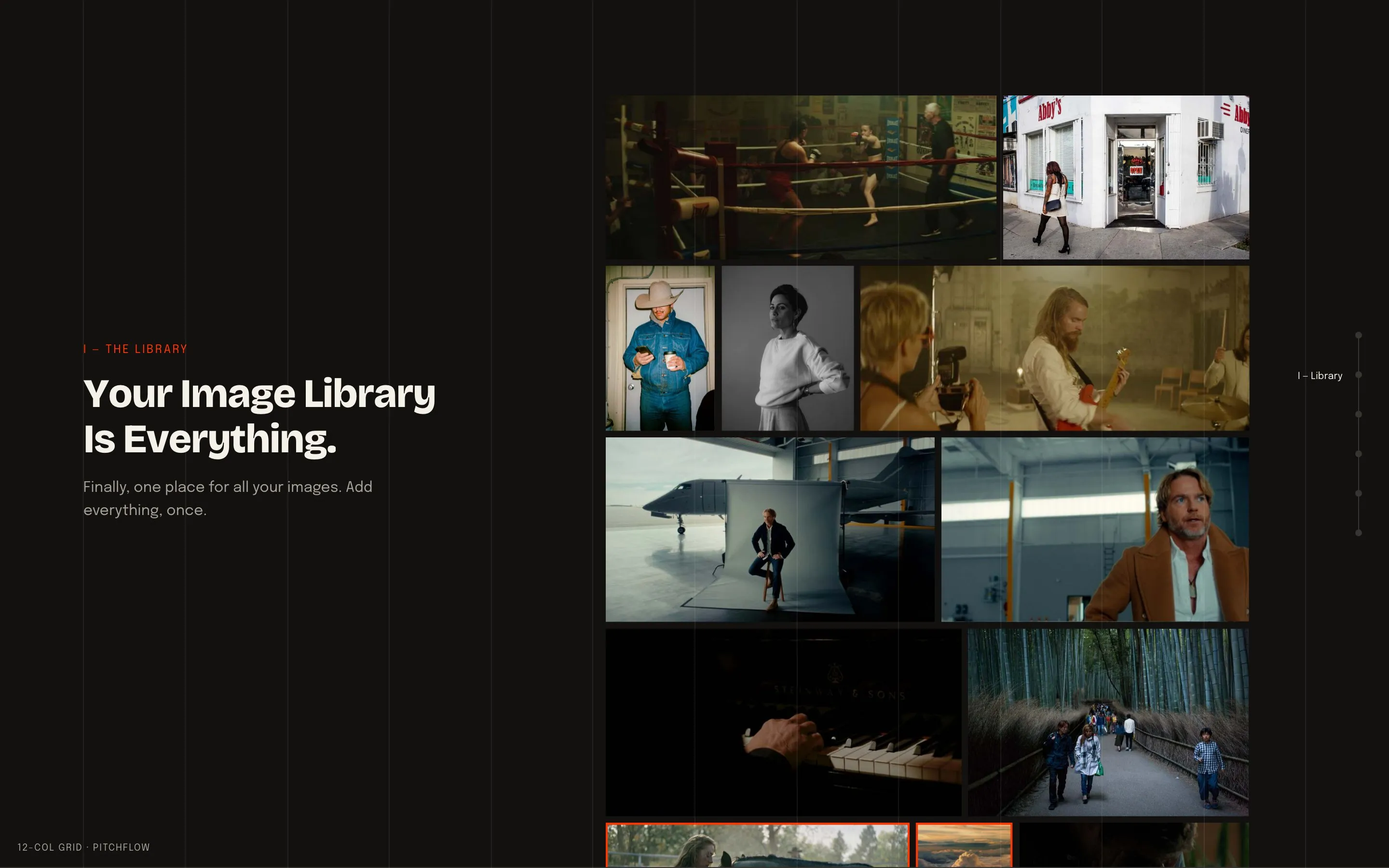 The library section of the pitchflow.xyz home page