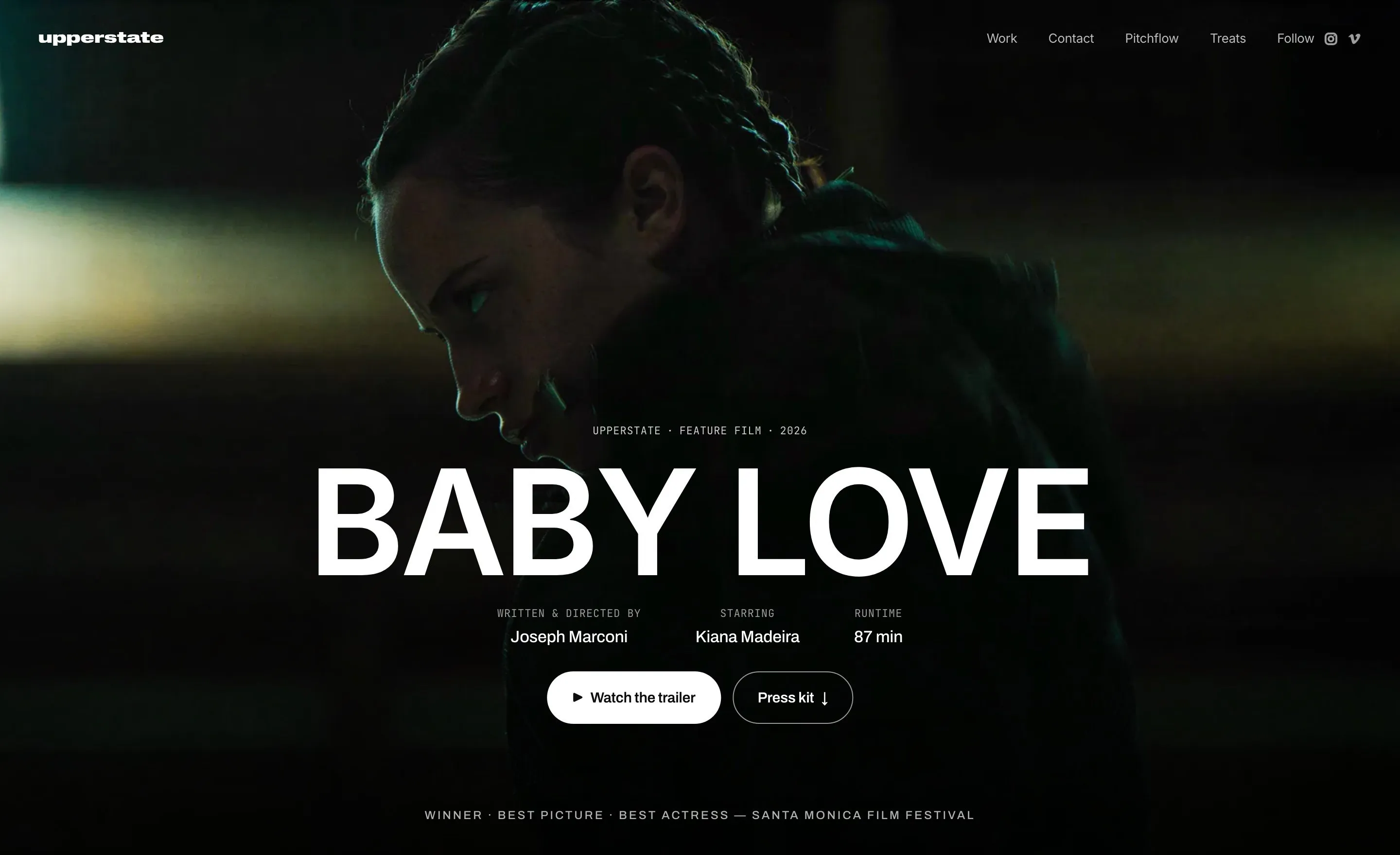 The Baby Love film page on upperstate.tv